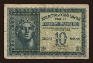 Isole Jonie, 10 drachmai, 1941