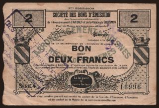 Avesnes, 2 francs, 1916