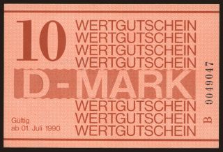 Wertgutschein, 10 Mark, 1990