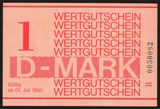 Wertgutschein, 1 Mark, 1990