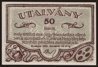 Szombathely/ Uránia, 50 fillér, 1920