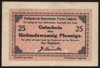 Ueckermünde, 25 Pfennig, 1920