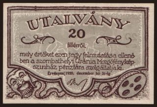 Szombathely/ Uránia, 20 fillér, 1920