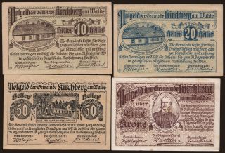 Kirchberg am Walde, 10, 20, 50 Heller, 1 Krone, 1920