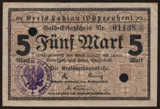 Labiau/ Kreis, 50 Mark, 1918