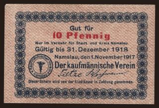 Namslau/ Kaufmännischer Verein, 10 Pfennig, 1917