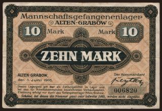 Alten-Grabow, 10 Mark, 1916