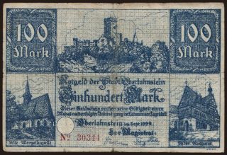 Oberlahnstein/ Stadt, 100 Mark, 1922