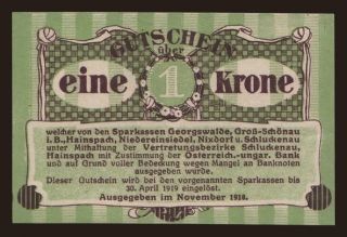Georgswalde, 1 Krone, 1918