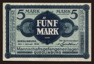 Quedlinburg, 5 Mark, 1916