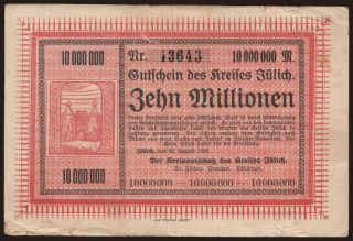 Jülich/ Kreis, 10.000.000 Mark, 1923