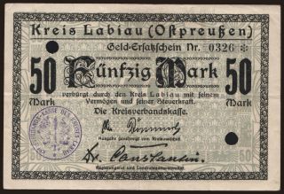Labiau/ Kreis, 50 Mark, 1918