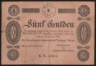 5 Gulden, 1825, formular