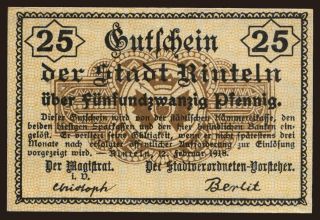Rinteln, 25 Pfennig, 1918