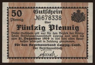 Leipzig-Land, 50 Pfennig, 1919