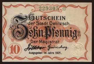 Delitzsch, 10 Pfennig, 1921