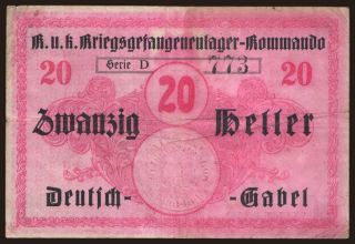 Deutsch-Gabel, 20 Heller, 191?