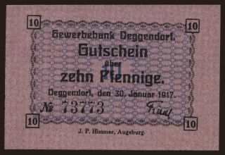 Deggendorf/ Gewerbebank Deggendorf, 10 Pfennig, 1917