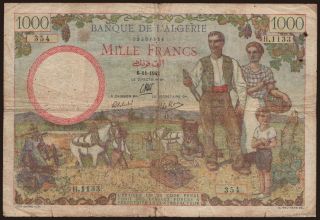 1000 francs, 1942