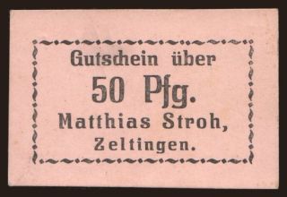 Zeltingen/ Matthias Stroh, 50 Pfennig, 191?
