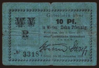Rathenow/ Westhavelländische Vereinsbank, 10 Pfennig, 1917