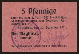 Züllichau, 5 Pfennig, 1916