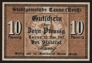 Tanna, 10 Pfennig, 1917