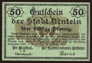 Rinteln, 50 Pfennig, 1918