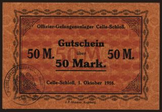 Celle-Schloss, 50 Mark, 1916