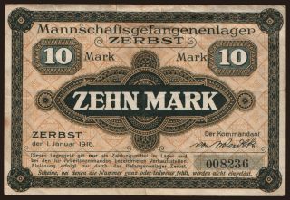 Zerbst, 10 Mark, 1916