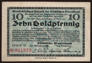 Dresden/ Sächsische Staatsbank, 10 Goldpfennig, 1923