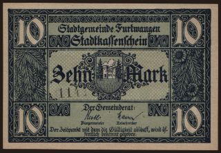 Furtwangen/ Stadt, 10 Mark, 1918