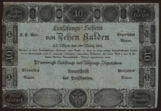 10 / 100 Gulden, 1811, formular