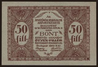 Budapest/ Amatőrök Forgalmi Szövetkezete, 50 fillér, 1920