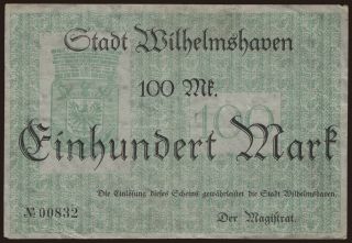 Wilhelmshaven/ Stadt, 100 Mark, 1918