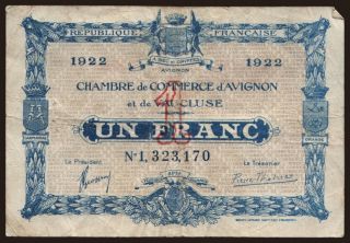 Avignon, 1 franc, 1922