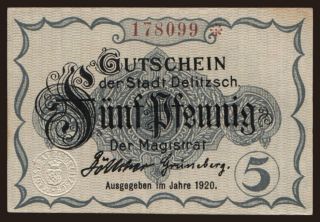 Delitzsch, 5 Pfennig, 1920