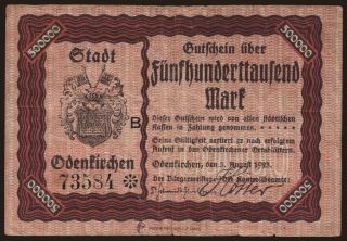 Oedenkirchen/ Stadt, 500.000 Mark, 1923