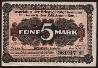 Frankfurt a M., 5 Mark, 1917
