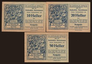 Steinklamm/ Heilstätte, 10, 20, 50 Heller, 1920