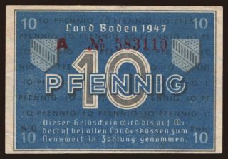 Baden, 10 Pfennig, 1947