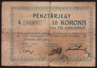 Veszprém, 10 korona, 1919
