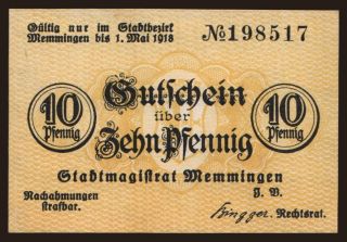 Memmingen, 10 Pfennig, 1918