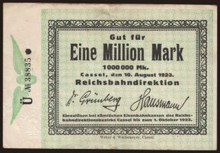 Cassel, 1.000.000 Mark, 1923