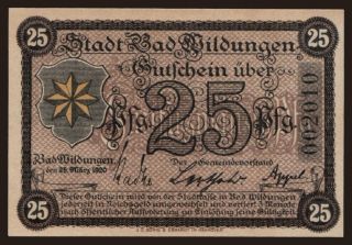 Bad Wildungen, 25 Pfennig, 1920
