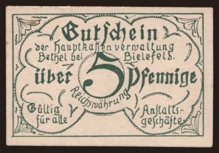 Bethel/ Hauptkassenverwaltung, 5 Pfennig, 191?