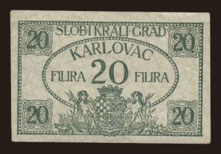 Karlovac, 20 filira, 1919