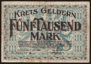 Geldern/ Kreis, 5000 Mark, 1923