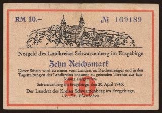 Schwarzenberg, 10 Reichsmark, 1945