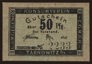 Tarnowitz/ Konsumverein, 50 Pfennig, 1921